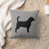 ビーグル犬シルエット装飾品 クッション (ブランケット)