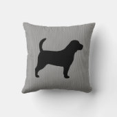 ビーグル犬シルエット装飾品 クッション (裏面)