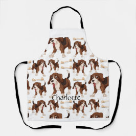 ビーグル犬シームレスパターン名前をカスタムする エプロン