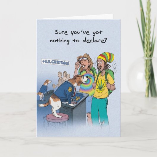 ビーグル犬スニッファー-おもしろいな誕生日 カード (正面)