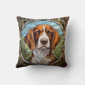 ビーグル犬ソファ枕ステンドガラスアート クッション (裏面)
