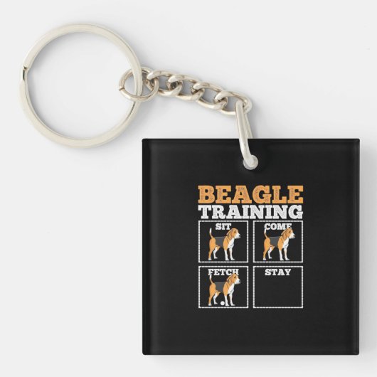 ビーグル犬トレーニング犬 キーホルダー (正面)