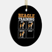 ビーグル犬トレーニング犬 セラミックオーナメント (右)