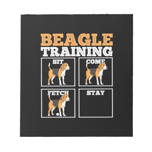 ビーグル犬トレーニング犬 ノートパッド (正面)