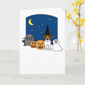 ビーグル犬ハロウィン カード (黄色い花)