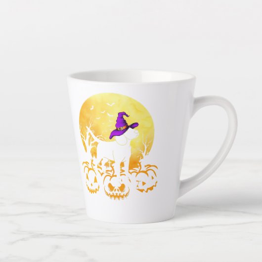 ビーグル犬ハロウィーンの衣装ドッグ恋人 カフェラテマグ (右)