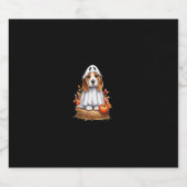 ビーグル犬ハロウィーン衣装パーティー幽霊長袖 スパークリングワインラベル (シングルラベル)