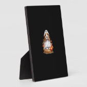 ビーグル犬ハロウィーン衣装パーティー幽霊長袖 フォトプラーク (側面)