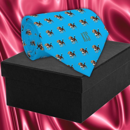 ビーグル犬パターモノグラムのン獣医 ネクタイ