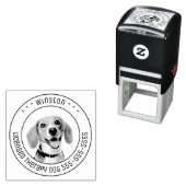 ビーグル犬ペットフォトラウンド セルフインキングスタンプ (インサイチュ)
