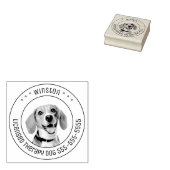 ビーグル犬ペットフォトラウンド ラバースタンプ (押印)