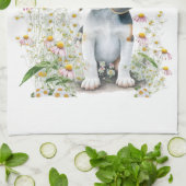 ビーグル犬ママの花 キッチンタオル (折り畳み)