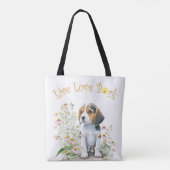 ビーグル犬ママの花 トートバッグ (裏面)
