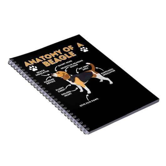 ビーグル犬ロのビーグルおもしろい犬の解剖学 ノートブック (右側)