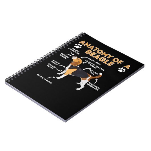 ビーグル犬ロのビーグルおもしろい犬の解剖学 ノートブック (左側)