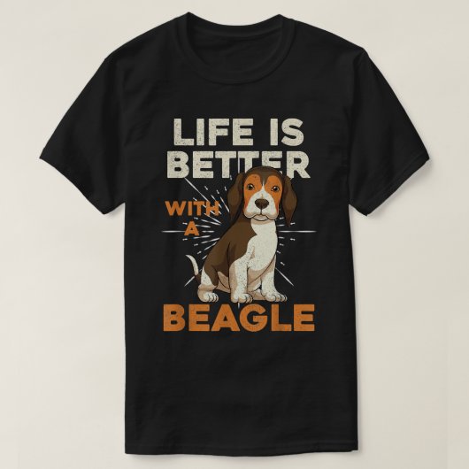 ビーグル犬好きかわいい子犬と暮らしの向上  Tシャツ (デザイン正面)