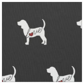 ビーグル犬愛 ファブリック (クローズアップ)