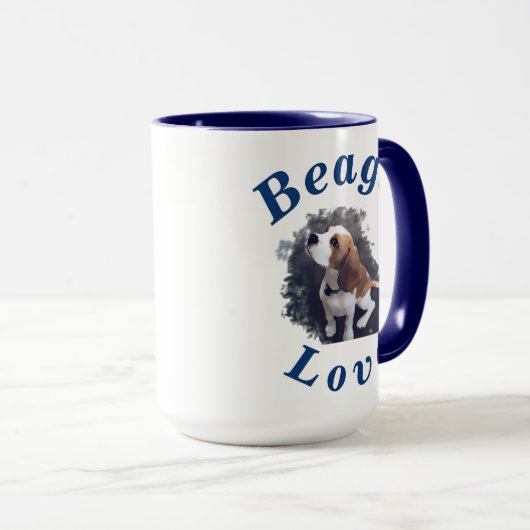 "ビーグル犬愛"彼女のための最もかわいい子犬のギフト彼コーヒー マグカップ (正面右)