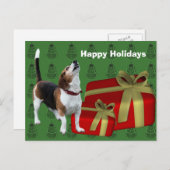 ビーグル犬犬のクリスマスの休日の郵便はがき シーズンポストカード (正面/裏面)
