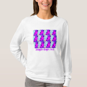 ビーグル犬犬のコラージュ(ビーグル犬は石の後をつけます) Tシャツ