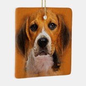 ビーグル犬犬のデジタル芸術 セラミックオーナメント (右)