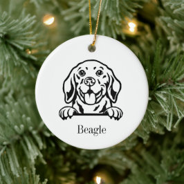 ビーグル犬 オーダーメイド ペット オーナメント、銅 セラミック オ セラミックオーナメント