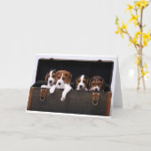 ビーグル犬 カード (黄色い花)