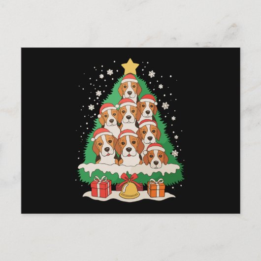 ビーグル犬 クリスマスツリー クリスマス 家族の休暇 (正面)