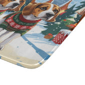 ビーグル犬 クリスマス スノー ホリデー カッティングボード (角)