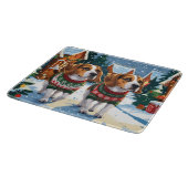 ビーグル犬 クリスマス スノー ホリデー カッティングボード (角)