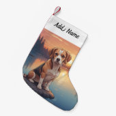 ビーグル犬 スモールクリスマスストッキング (正面 (吊り時))