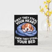 ビーグル犬 デザイン メンズ レディース ハウンド ビーグル 犬 カード (黄色い花)