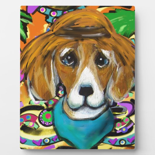 ビーグル犬 フォトプラーク (正面)