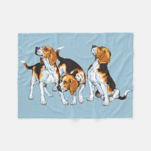 ビーグル犬 フリースブランケット