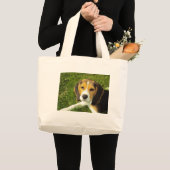 ビーグル犬 ペット 動物 平和 愛 ラージトートバッグ (正面(商品))