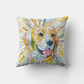 ビーグル犬 – モザイクカラフルアート クッション (裏面)