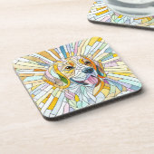 ビーグル犬 – モザイクカラフルアート コースター (左側)