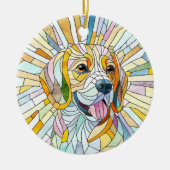 ビーグル犬 – モザイクカラフルアート セラミックオーナメント (正面)