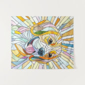 ビーグル犬 – モザイクカラフルアート タペストリー (正面(横))