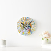 ビーグル犬 – モザイクカラフルアート ラウンド壁時計 (ホーム)
