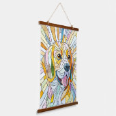 ビーグル犬 – モザイクカラフルアート 吊り下げ型タペストリー (傾斜あり)