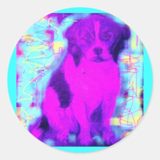 ビーグル犬 ラウンドシール (正面)