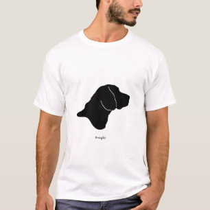 ビーグル犬-黒いシルエット Tシャツ