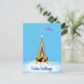 ビーグル犬blChristmas ポストカード (スタンド正面)