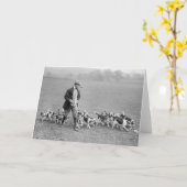 ビーグル犬Club 1914年 カード (黄色い花)