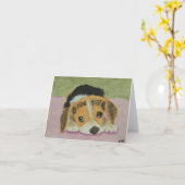 ビーグル犬Notecards カード (黄色い花)