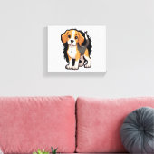 ビーグル犬Tシャツ キャンバスプリント (インサイチュ (リビング))