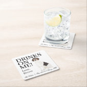 ビーグル結婚ス スクエアペーパーコースター (インサイチュ)