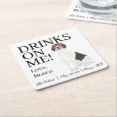 ビーグル結婚ス スクエアペーパーコースター (アングル)