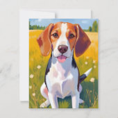 ビーグル絵を描ドッグのカード (正面)